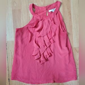 XXI (Forever 21) Tiered Ruffle sleeveless Top. Pink.  Size S.